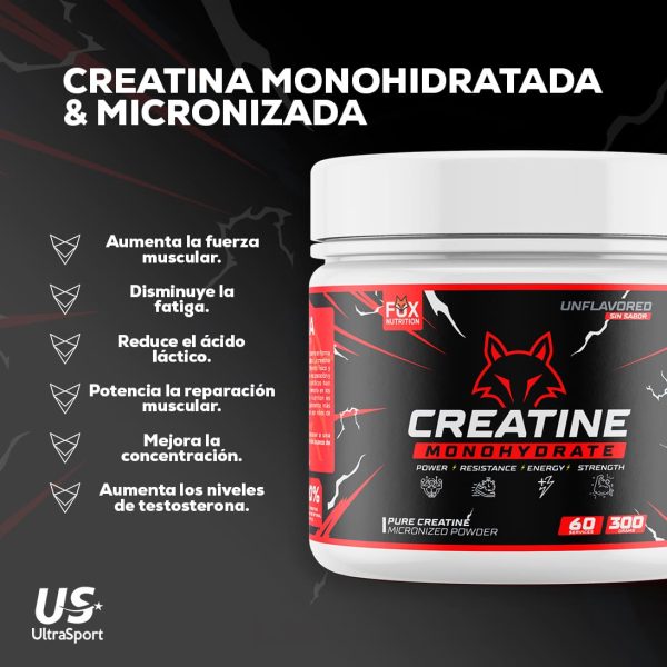CREATINA MONOHIDRATADA FOX NUTRITION - Imagen 4